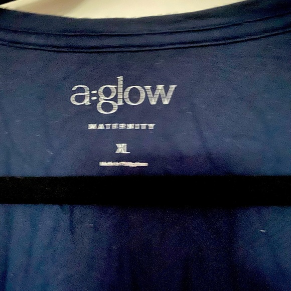 Navy rose gold sparkle maternity top - Picture 3 of 3